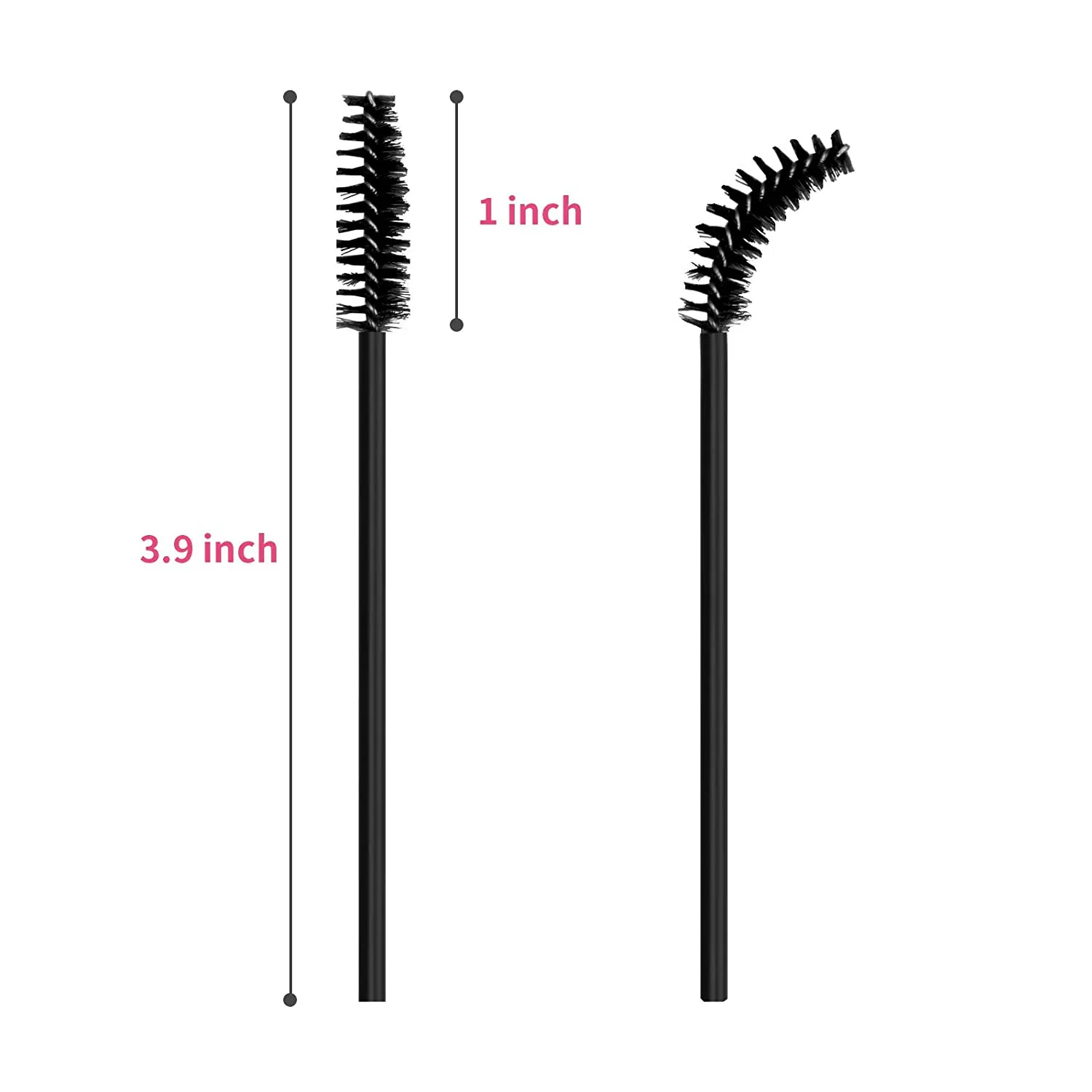 Cuttte 100pcs Disposable Mascara Brushes Wands with Container, Eyelash Brush Spoolie Brushes for Eyelash Extensions and Mascara Use