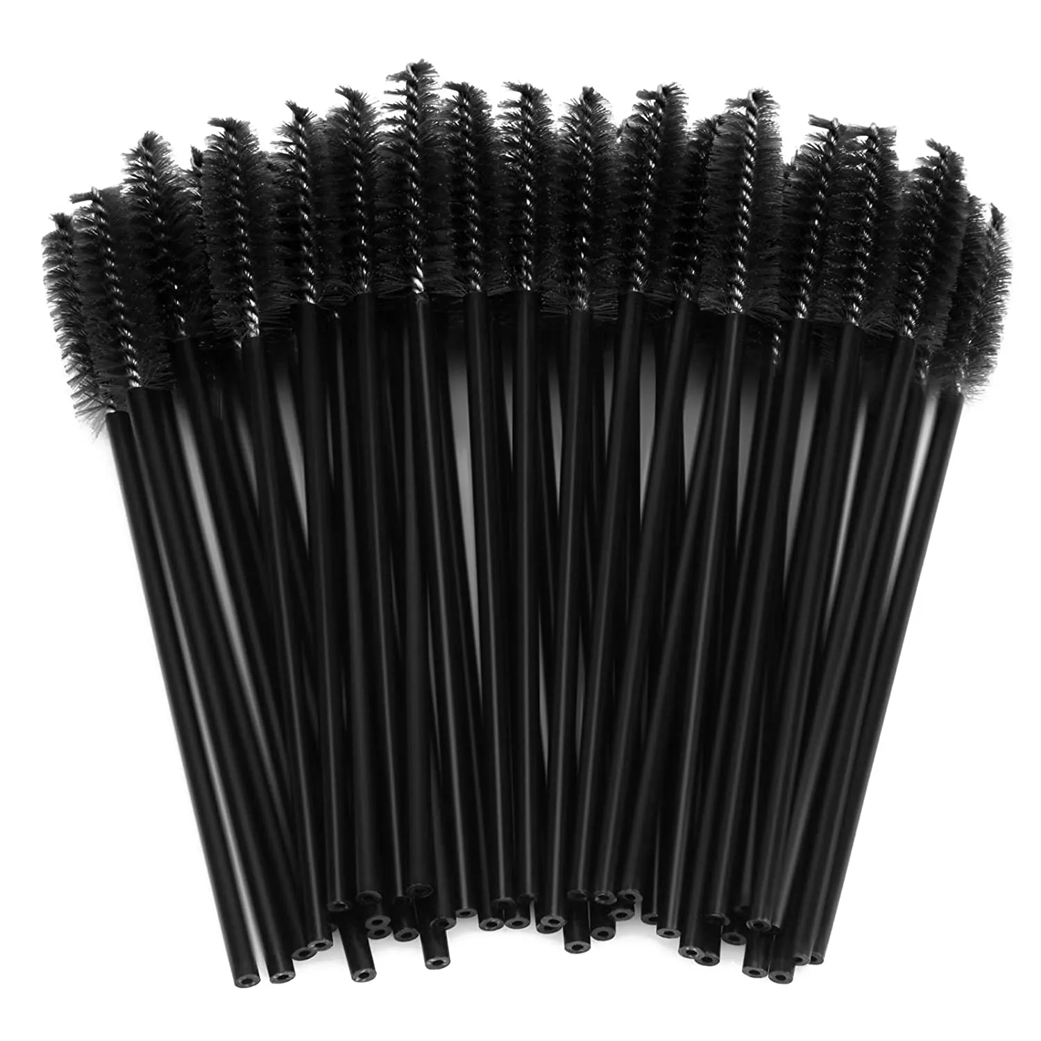 Cuttte 100pcs Disposable Mascara Brushes Wands with Container, Eyelash Brush Spoolie Brushes for Eyelash Extensions and Mascara Use