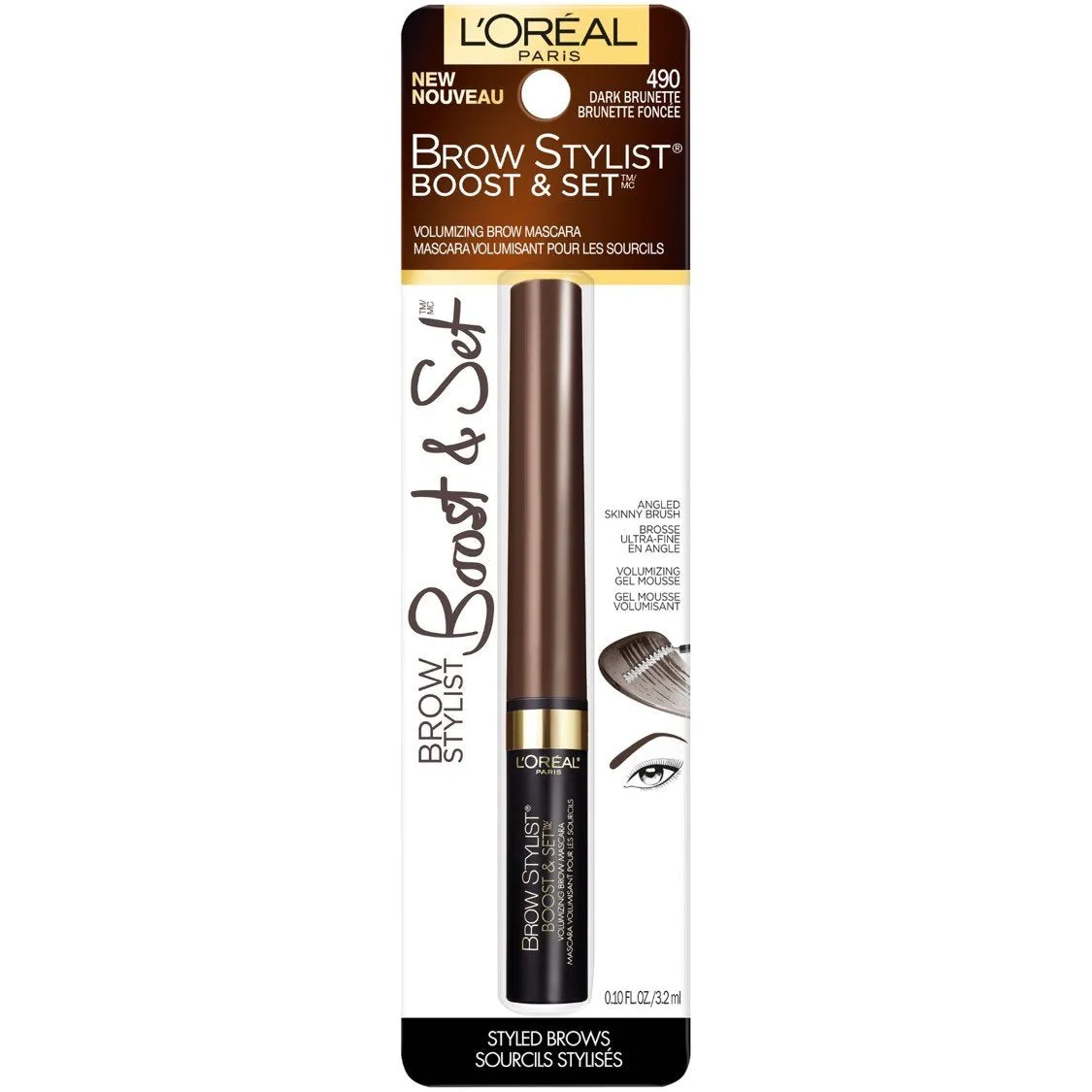 L'Oreal Paris Cosmetics Brow Stylist Boost & Set Brow Mascara,
